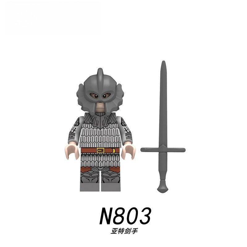 N801-804 medieval castle and science fiction war infantry knight minifigs