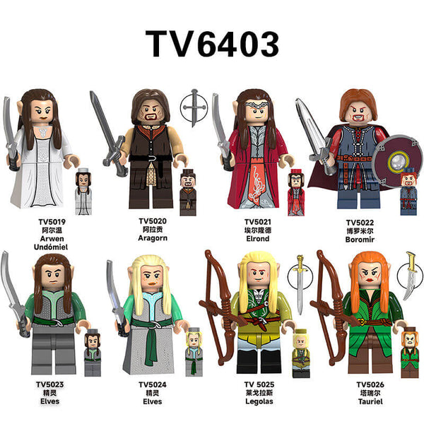 TV6403  Lord of the Rings Aragon Elrond minifigs